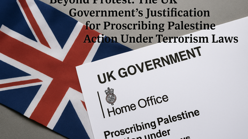 Beyond Protest: The UK Government’s Justification for Proscribing Palestine Action Under Terrorism Laws
