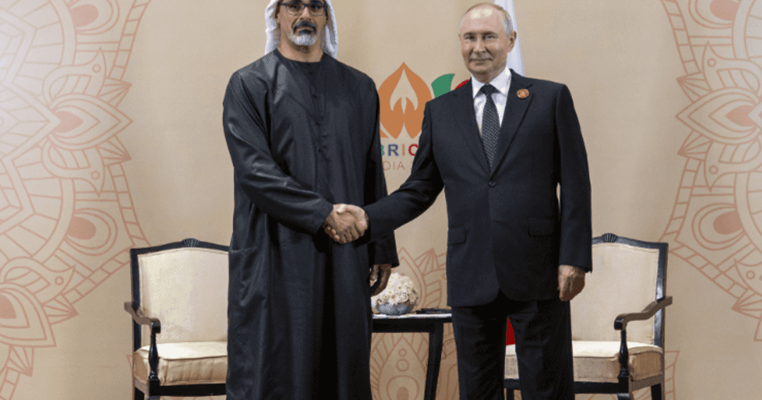 Abu Dhabi Crown Prince Meets Russian President at BRICS Summit